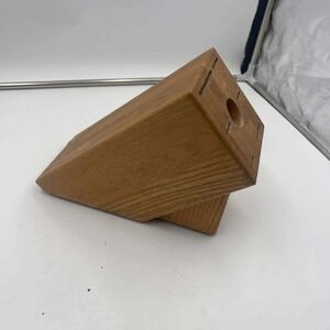 Cutco Oak Wood Knife Block 6 Slot Storage with Built-in Sharpener Made in USA
